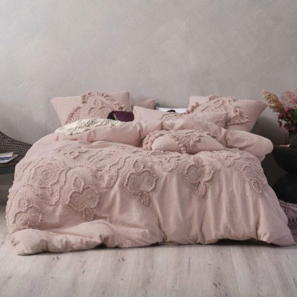 Alli Mauve Quilt Cover Set by Linen House For Discount