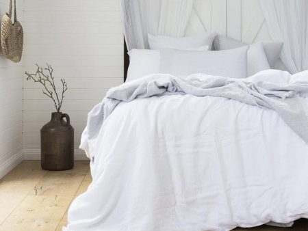 French Linen Quilt Cover Set by Bambury - Ivory on Sale