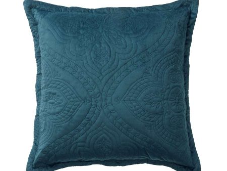 Dynasty Teal Square Cushion 43 x 43cm by Bianca Online