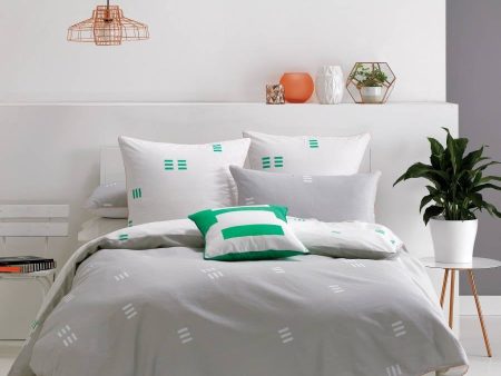 Triplicity Grey Quilt Cover Set by DECO Linen House Fashion