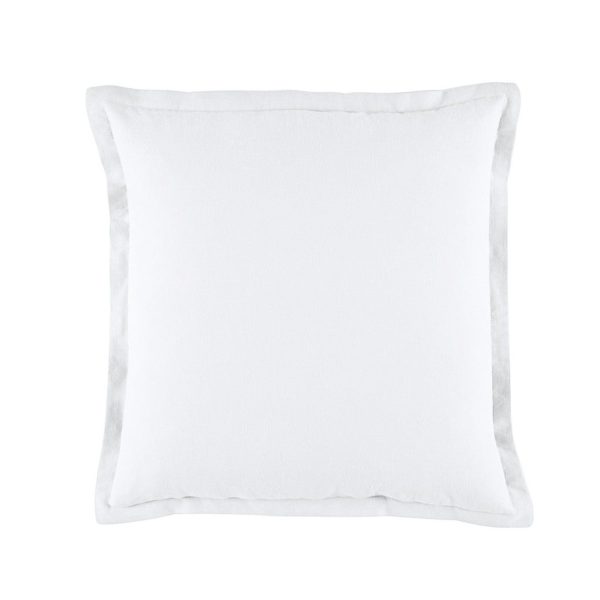 Wellington 43 x 43 cm Linen blend Square Cushion White by Bianca For Cheap