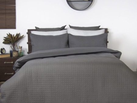 Ardor Boudoir Charcoal Box Quilted Quilt Cover Set on Sale