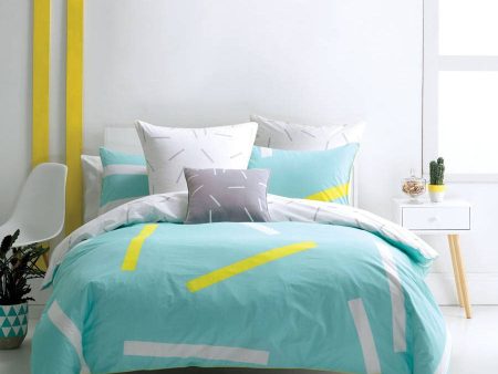 Pillar Aqua Quilt Cover Set by DECO Linen House Online