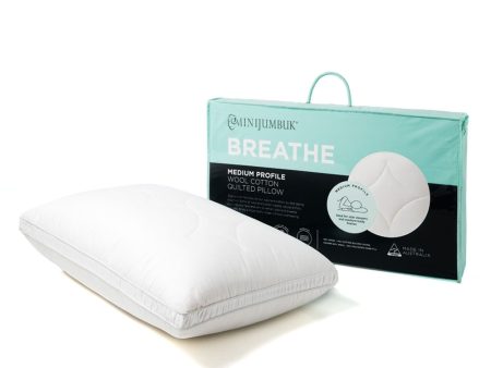 MiniJumbuk Breathe Wool Cotton Quilted Pillow MEDIUM Profile Supply