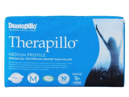 Dunlopillo Therapillo Cooling Gel Top Premium Memory Foam MEDIUM PROFILE Pillow Online Hot Sale