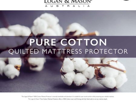 Pure Cotton Quilted Mattress Protector by Logan & Mason Discount