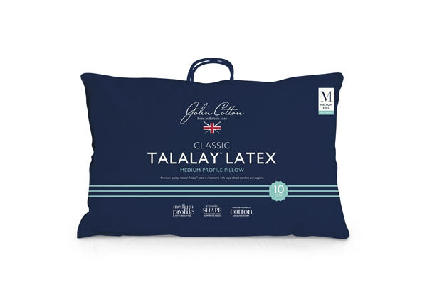 John Cotton Classic Medium Profile Talalay Latex Pillow Fashion