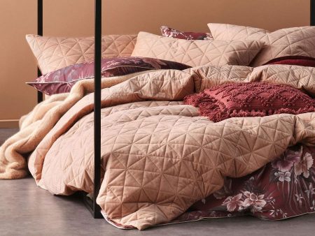 Heath Terracotta Quilt Cover Set by Linen House For Discount