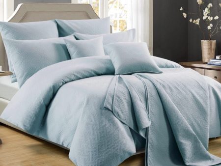 Zeus Powder Blue Quilt Cover Set by Perle Online