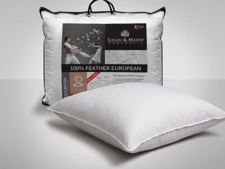 100% Feather European Pillow by Logan & Mason Online Hot Sale