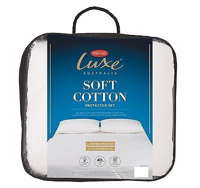 Tontine Luxe Soft Cotton Quilted Mattress & Pillow Protector Set Online Hot Sale